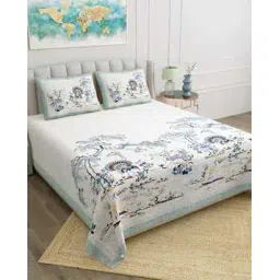 jaipur fabric 180 TC Printed Bedsheet with Pillow Covers-picture-18