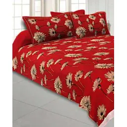 jaipur fabric 240 TC Floral Print Double Bedsheet with Pillow Covers-picture-45