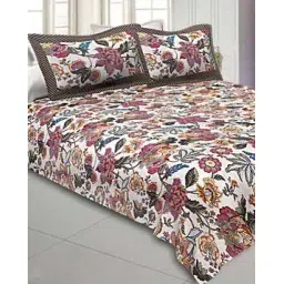 jaipur fabric 255 TC King Size Cotton Bedsheet with Pillow Covers-picture-33