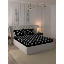 JAIPUR FABRIC Black & White 220 TC Queen Bedsheet with 2 Pillow Covers-picture-20