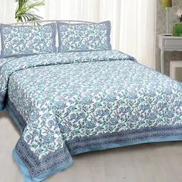 jaipur fabric Blue Abstract 180 TC Cotton Double Size Bedsheet-picture-16