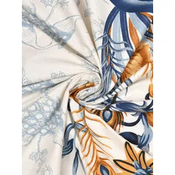 JAIPUR FABRIC Blue & Grey Printed Cotton 250 TC Queen Bedsheet with 2 Pillow Covers image 3