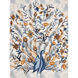 JAIPUR FABRIC Blue & Grey Printed Cotton 250 TC Queen Bedsheet with 2 Pillow Covers image 4