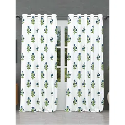 JAIPUR FABRIC Blue & White Floral Printed Cotton Window Curtain-picture-25