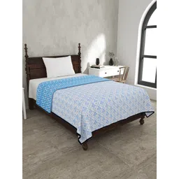 JAIPUR FABRIC Ethnic Royal Blue Ethnic Motifs Mild Winter 120GSM Cotton Single Bed Blanket-picture-44