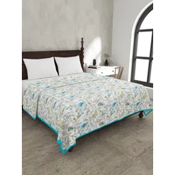 JAIPUR FABRIC Floral Garden White Printed Cotton Mild Winter 120 GSM Double Bed Dohar-picture-17
