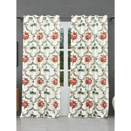 JAIPUR FABRIC Green & White Floral Window-picture-34
