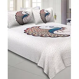 jaipur fabric King Size Cotton Bedsheet with 2 Pillow Covers-picture-29