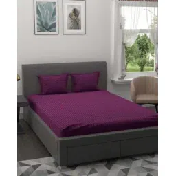 jaipur fabric Striped Double Bedsheet with 2 Pillow Covers-picture-25