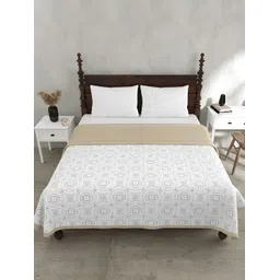 JAIPUR FABRIC The Iconic Brown Ethnic Motifs 150 GSM Cotton Reversible Double Bed Dohar-image-46