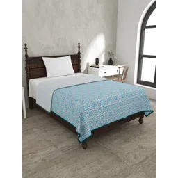 JAIPUR FABRIC The Illusion White & Blue Mild Winter 120 GSM Cotton Single Bed Dohar-picture-37