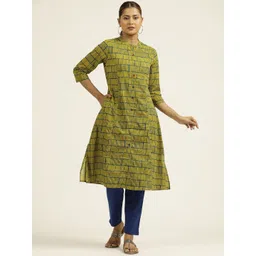 Jaipur Kurti Abstract Printed Cotton A-line Kurta-picture-13