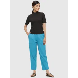 Jaipur Kurti Aqua Blue Cotton Pants image 4