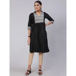 Jaipur Kurti Black Striped Straight Kurta-picture-48