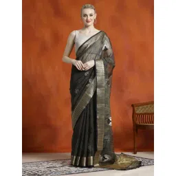 Jaipur Kurti Blue Embroidered Saree With Unstitched Blouse-picture-27