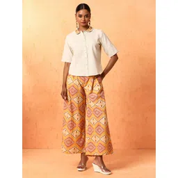 Jaipur Kurti Embroidered Pure Cotton Top & Printed Palazzos Co-Ords-picture-13