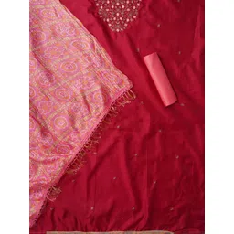 Jaipur Kurti Floral Embroidered Zari Pure Cotton Unstitched Dress Material-picture-15