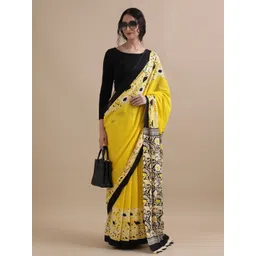 Jaipur Kurti Floral Printed Pure Cotton Saree-picture-31