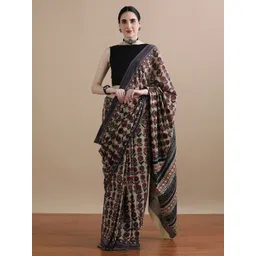 Jaipur Kurti Floral Printed Pure Cotton Saree-picture-32