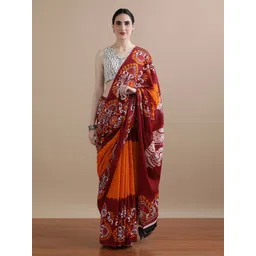 Jaipur Kurti Floral Printed Pure Cotton Saree-picture-21