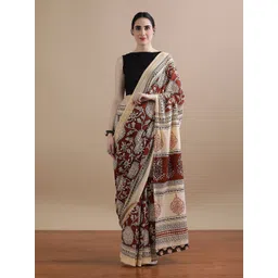 Jaipur Kurti Floral Printed Pure Cotton Saree-picture-42