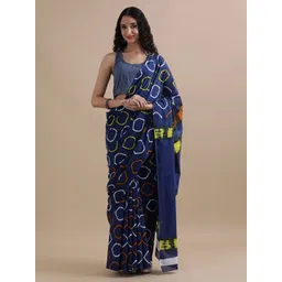 Jaipur Kurti Geometric Printed Pure Cotton Saree-picture-39