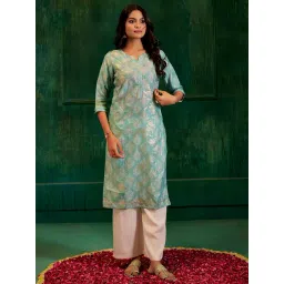 Jaipur Kurti Green Printed Straight Kurta-picture-26