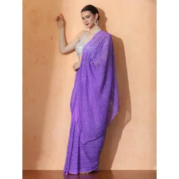 Jaipur Kurti Lavendar Embellished Saree with Unstitched Blouse-picture-10