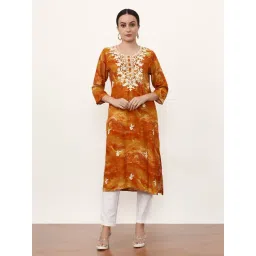Jaipur Kurti Mustard Embroidered Kurta-picture-20