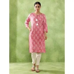 Jaipur Kurti Pink Viscose Rayon Embroidered Kurti-picture-18