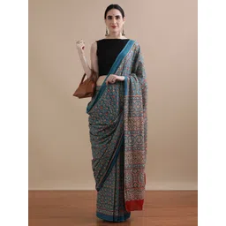 Jaipur Kurti Printed Pure Cotton Saree-picture-20