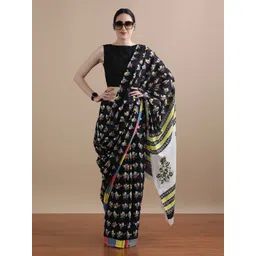 Jaipur Kurti Pure Cotton Abstract Printed Saree-picture-26