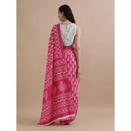 Jaipur Kurti Pure Cotton Ajrak Printed Saree image 4