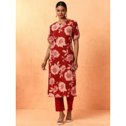 Jaipur Kurti Red Pure Cotton Printed Kurta-picture-23