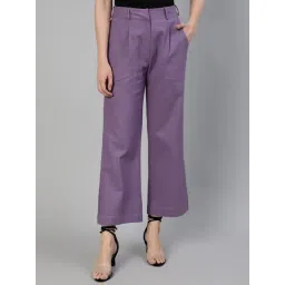 Jaipur Kurti Violet Flared Fit Pleated Pants-picture-10