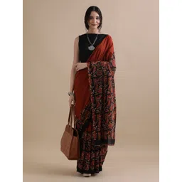 Jaipur Kurti Women Ethnic Printed Pure Cotton Saree-picture-43