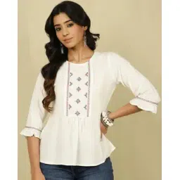 jaipur kurti Women Relaxed Fit Embroidered Top-picture-32
