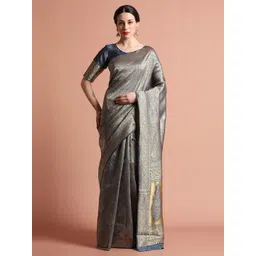 Jaipur Kurti Woven Design Zari Banarasi Saree-picture-35
