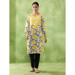 Jaipur Kurti Yellow Viscose Rayon Printed Kurti-picture-47