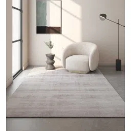 Beige Solid Viscose 3 ft X 5 ft Flat Weaves Carpet by Jaipur Rugs-picture-27