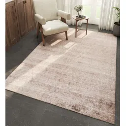 jaipur rugs Beige Solid Wool and Bamboo Silk 5 ft X 8 ft Hand Woven Carpet image 1