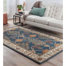 Blue Persian Wool 3 ft x 5 ft Hand Tufted Carpet by Jaipur Rugs-picture-11