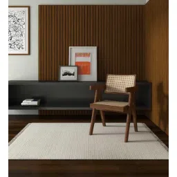 Ivory Abstract Wool 4 X 6 ft Hand Knotted Carpet-image-38