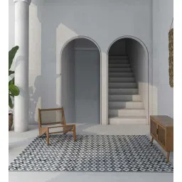 Ivory Abstract Wool & Viscose 6 ft x 9 ft Hand Knotted Carpet By Jaipur Rugs-picture-14