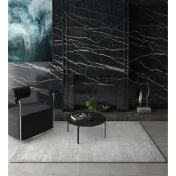 Ivory Solid Wool and Viscose 4 ft X 6 ft Hand Woven Rectangle Carpet-image-33