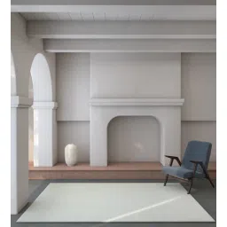 Ivory Wool Blend Plain Solids 4 ft x 6 ft Hand Knotted Carpet-image-20