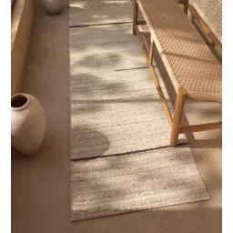 jaipur rugs Beige Solid Wool and Viscose 2'6 ft X 9 ft Hand Woven Runner-picture-12