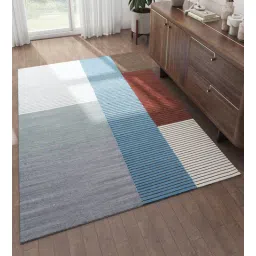 jaipur rugs Blue Abstract Wool 5 ft X 8 ft Rectangle Flat Weaves-picture-22