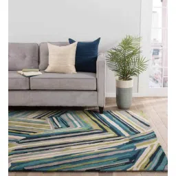 jaipur rugs Blue Wool Geometrical 4 x 6 Feet Hand Tufted Carpet-picture-21