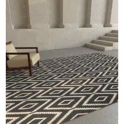 jaipur rugs Blue Wool Geometrical 8 Ft X 10 Ft Flat Weaves Carpet-picture-34